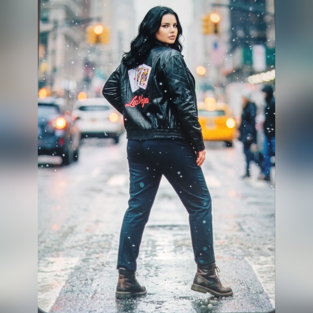 Women's Classic Black Las Vegas Leather Jacket